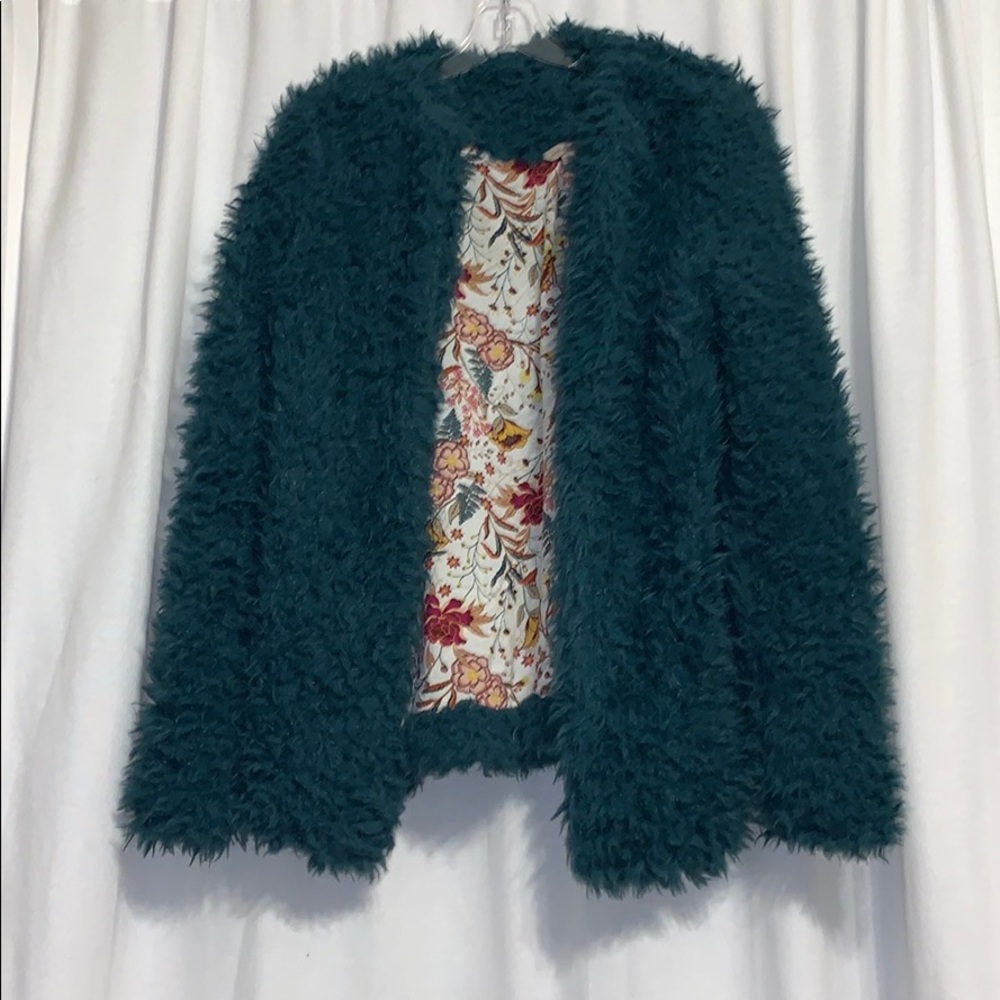 Faux Fur Turquoise Jacket